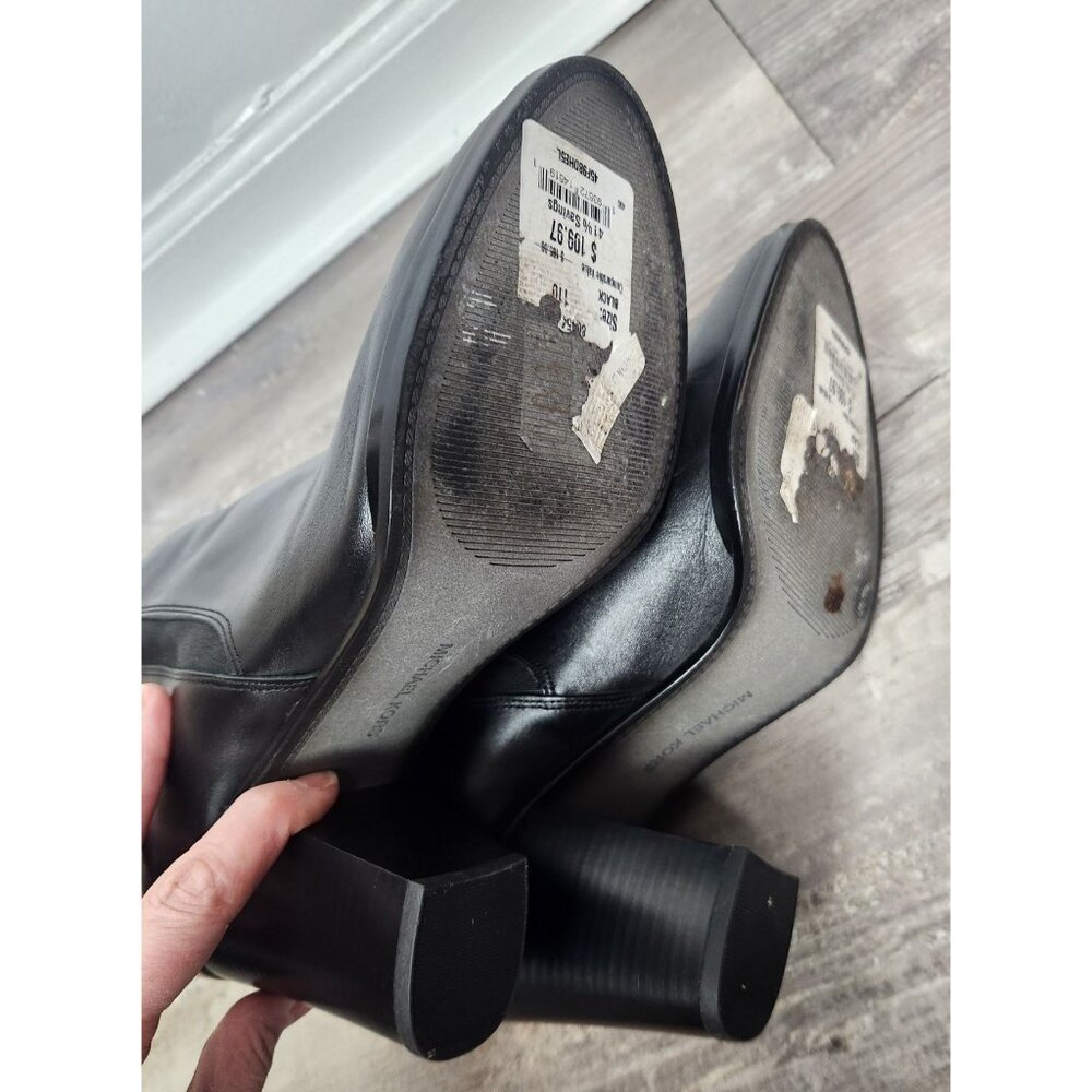 Michael Kors Women's Sz. 11M Black Leather Heeled Booties - Picture 8 of 8